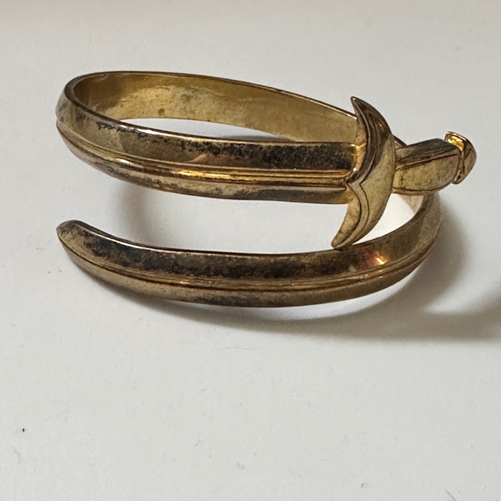 Noir Jewelry Gold-Tone Sword Bangle Bracelet